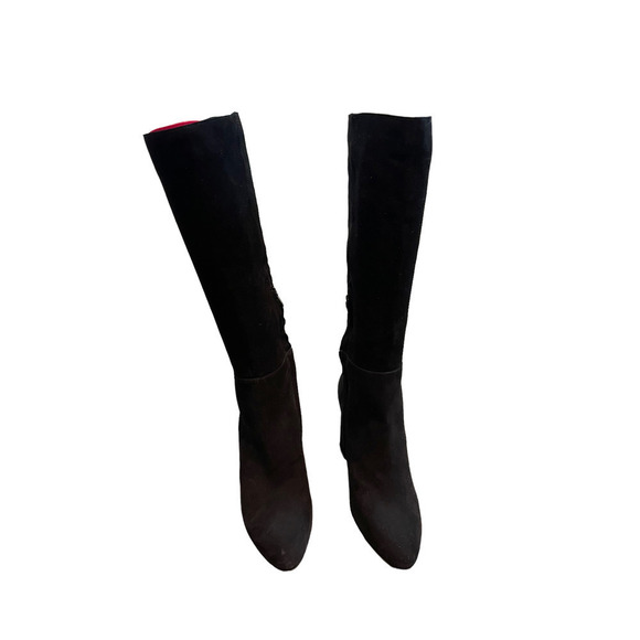 Steve Madden Pointed Toe Over the Knee Ninny Suede Leather Boots Black 8.5M NWOT - Picture 2 of 10